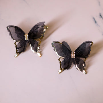Trendy Butterfly Party Wear Earrings(black)